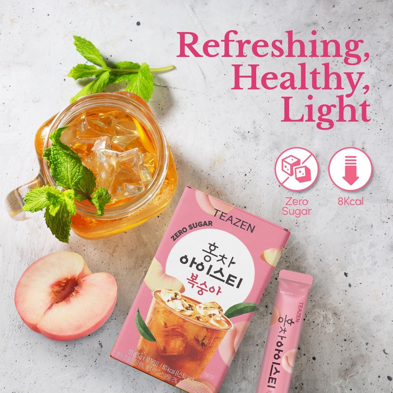 Teazen Summer Peach Iced Tea, Sugar Free, Uva Black Tea,