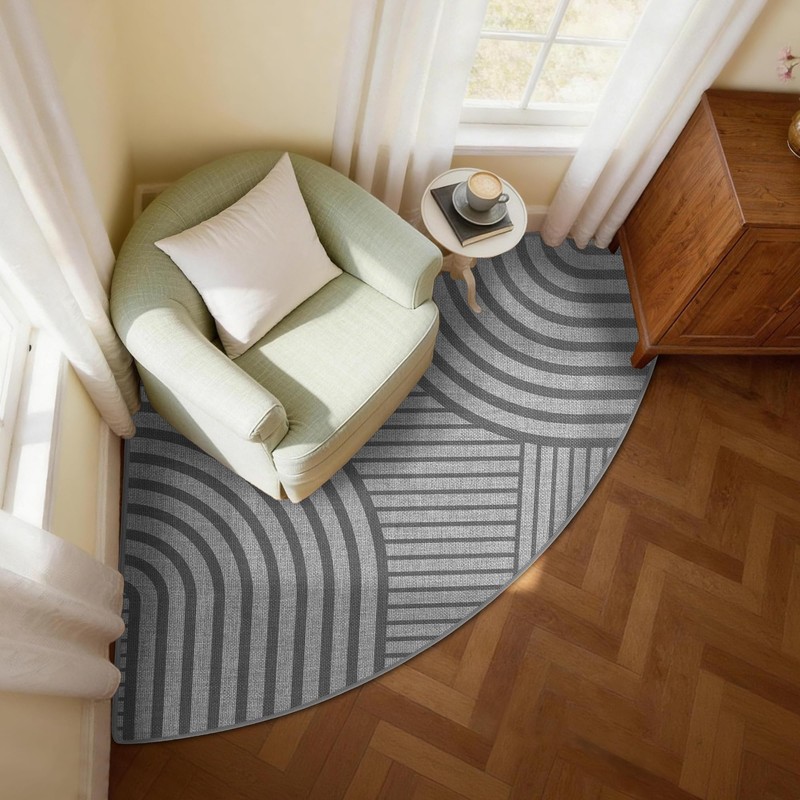 Carvapet 39" Corner Kitchen Rug, Sector Non-Slip Absorbent Floor Mat