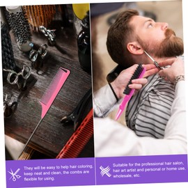 IWOWHERO 3-Piece Steel Hair Dye Comb Set Professional Tinting Hair Coloring Brushes for Salon and Home Use Sturdy Design for Styling and Teasing