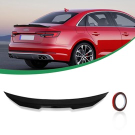 RoyalParts Trunk Spoiler Compatible with 2016-2023 A4 S4 (B9) Sedan 4 Doors, H Style 2016 2017 2018 2019 2020 2021 2022 2023 A4 S4 (B9) High Kick Duckbill Trunk Spoiler Wing, Gloss Black