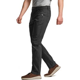 CQR Men's Vent Stretch Pants, Quick Dry Lightweight Casual Cargo Pants, Water Resistant Straight-Fit Utility Work Pants, Sedona Urban Pants Carbon Black, 30W x 30L