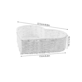 BIUDECO Heart Shaped Woven Storage Basket Versatile Fruit Vegetable and Bread Organizer for Kitchen Dining Table Breathable Design for Freshness for Home Decor and Sundries Storage