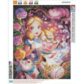 Generic DIYPAINTING 5D Diamond Art Painting by Number Kits Alice 16X20 Painting Cross Stitch Full Drill Pictures Arts Craft for Home Wall Decor Gift (Wonderland) 1