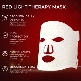 Unbranded Red Light Therapy Mask LED Contour Face Mask Light Therapy 7 Color Face Mask USA