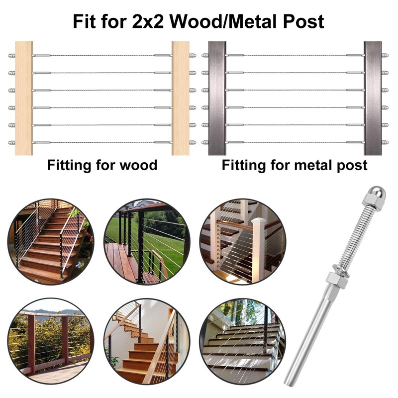 CKE 100 Pack Cable Railing Kit - Hand Swage Threaded