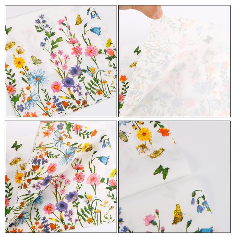 Pack of 40 Napkins Flowers Spring Napkins Summer Flower Meadow