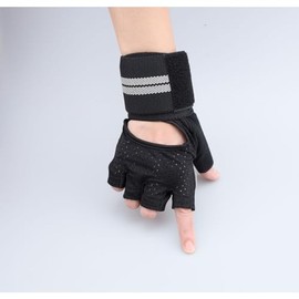 Breathable Workout Gloves for Men Women, Padded Weight Lifting Gloves (Black, Large)