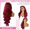 Burgundy Lace Front Wigs Human Hair 30 Inch Body Wave