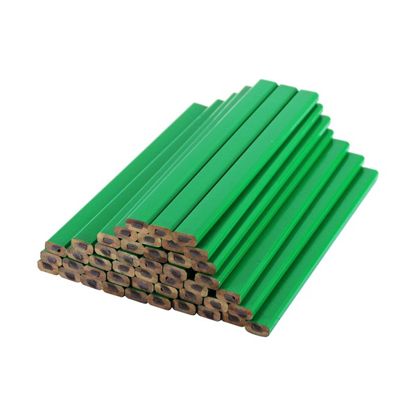 HFS (R 72PCS Green Professional Medium Carpenters Pencil Hard Carpenters Brickies Brick Layers Pencils Set 7"(175mm)