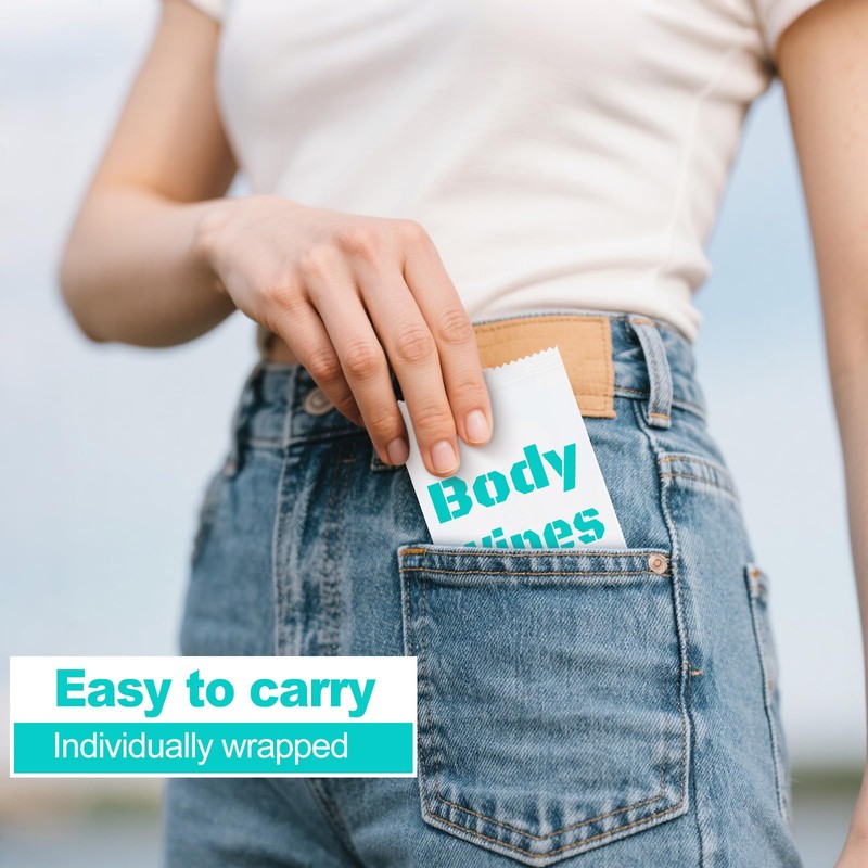 200Pcs Disposable Body Wipes, 7.8 x 9.8 inch Individually Wrapped