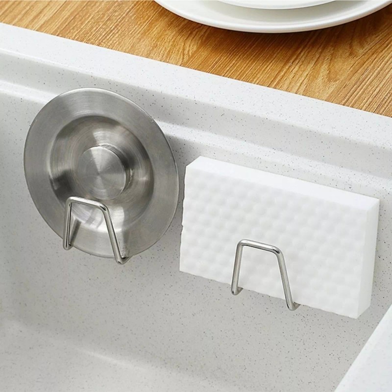 Veraly Set 2 Soportes Porta Esponja Lavabo Cocina Fregadero Acero