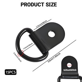 OIHCAZ 15PCS Tie Down Anchor D Rings Heavy Duty, D Tie Down Rings Stainless Steel Retaining Ring Hook Load Anchor for Securing Loads in Trailers Trucks Boats Vans