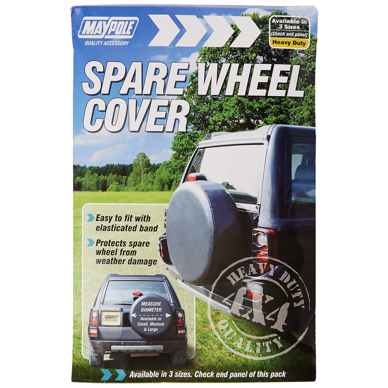 Maypole MP94428 28-inch 4x4 Wheel Cover, black