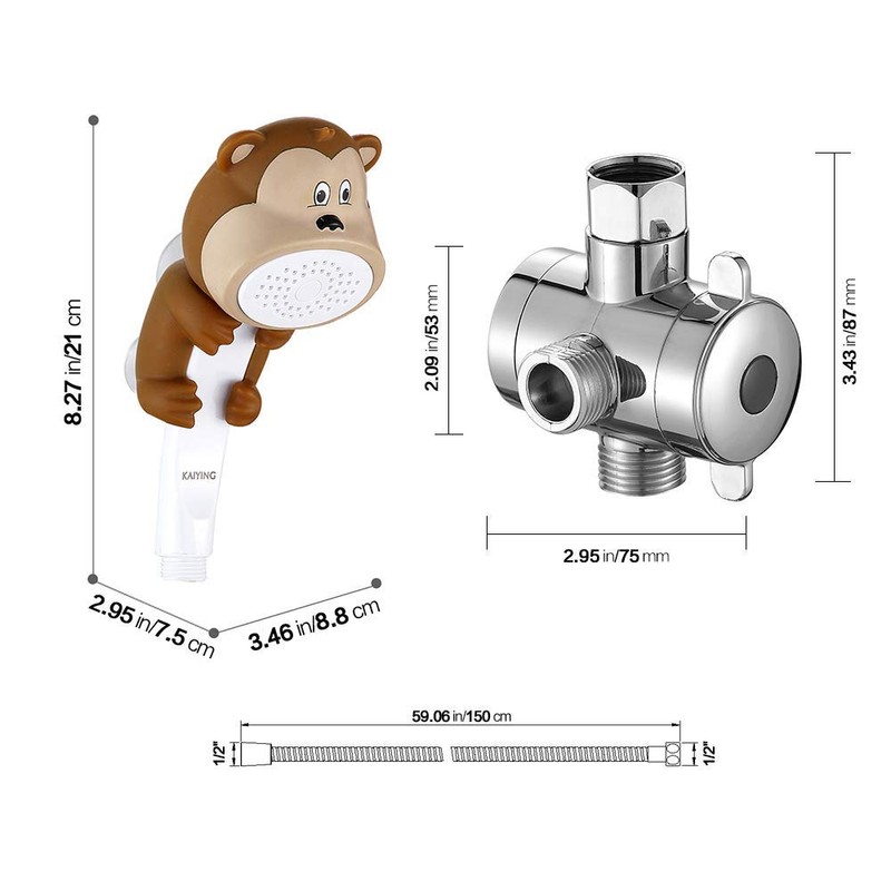KAIYING Children's Handheld Shower Head,Cartoon Water Flow Spray Shower Head