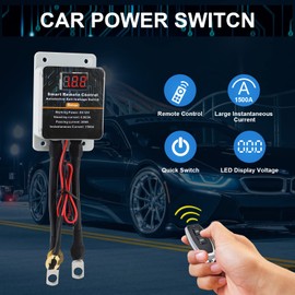Remote Battery Disconnect Switch, Kill Switch for Car DC12V 200A with Led Digital Display, Wireless Remote Control Anti-Theft Dual Battery Kill Switch for Truck RV ATV,by Safego