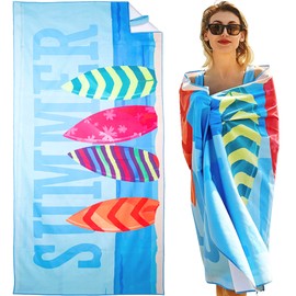 Mikytoper Beach Towels for Adults XL 180 x 90 CM Large Microfibre Beach Towel Quick Dry Sandproof Beach Towels for Adults Extra Large for Beach/Travel/Pool (summer-skateboard)