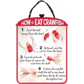 How to Eat Crawfish Boil Mardi Gras Holiday Party Decoration Hanging Easel Sign