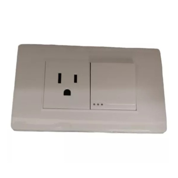 CL Placa Para Luz Pared 1 Enchufe 1 Apagador