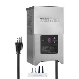 TREEWELL 300W Low Voltage Landscape Transformer, Outdoor Landscape Lighting Transformer with Photocell Sensor & Timer, 120V AC to 12V/15V AC, Stainless Steel Weatherproof Transformer, ETL Listed