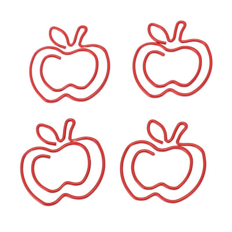 100 Pcs Paper Clip Cute Fruit Shaped Electroplated Metal Decorative