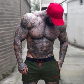 Muscle Alive Men's Sport Running 1 Inch Elite Split Running Shorts with Side Mesh Panel Quick Dry Shorts, 4013 Army Green