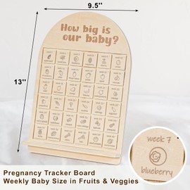 Pregnancy Tracker Board – Weekly Baby Size in Fruits & Veggies, Congratulations Pregnancy Gifts for Expecting Mom, Expecting Parents-to-Be, Baby Countdown, Mom-to-Be Gift for Pregnant Women or Couple