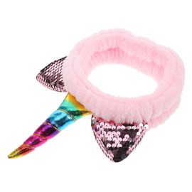 minkissy Unicorn Spa Headband for Women Cute Fleece Face Washing Hairband Lightweight Makeup Accessory for Skincare and Bathing Activities