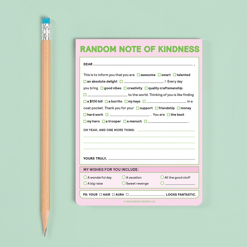Knock Knock 1-Count Random Note of Kindness Nifty Note Pads,