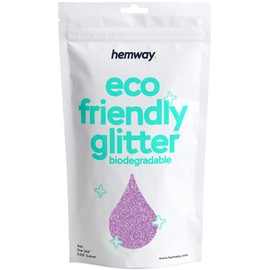 Hemway Eco Friendly Biodegradable Glitter 100 g / 3.5 oz Organic Cosmetic Safe Sparkle Vegan for the Face, Eyeshadow, Body, Hair, Nail and Festival Makeup - 1/64 Inch 0.015 Inch 0.4 mm - Lavender