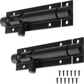 2 Pack 3 Inch Barrel Bolt Lock, Heavy Duty Slide Latch Lock, Security Sliding Latch Lock, Door Latch Lock Slide Bolt, Black