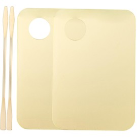 IWOWHERO 2 Set Acrylic Cosmetic Mixing Palette with Spatula Portable Foundation Mixing Tray for Makeup Artists Lightweight Tool for Blending Liquid Foundation Lipstick Eyeshadow and Nail