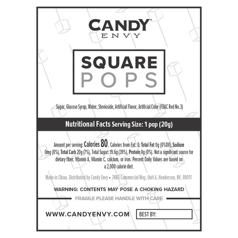 Candy Envy - Red Square Pops - 24 Pack -