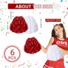 cssopenss 6 Pcs Pom Poms Cheerleading Metal Foil red Pom