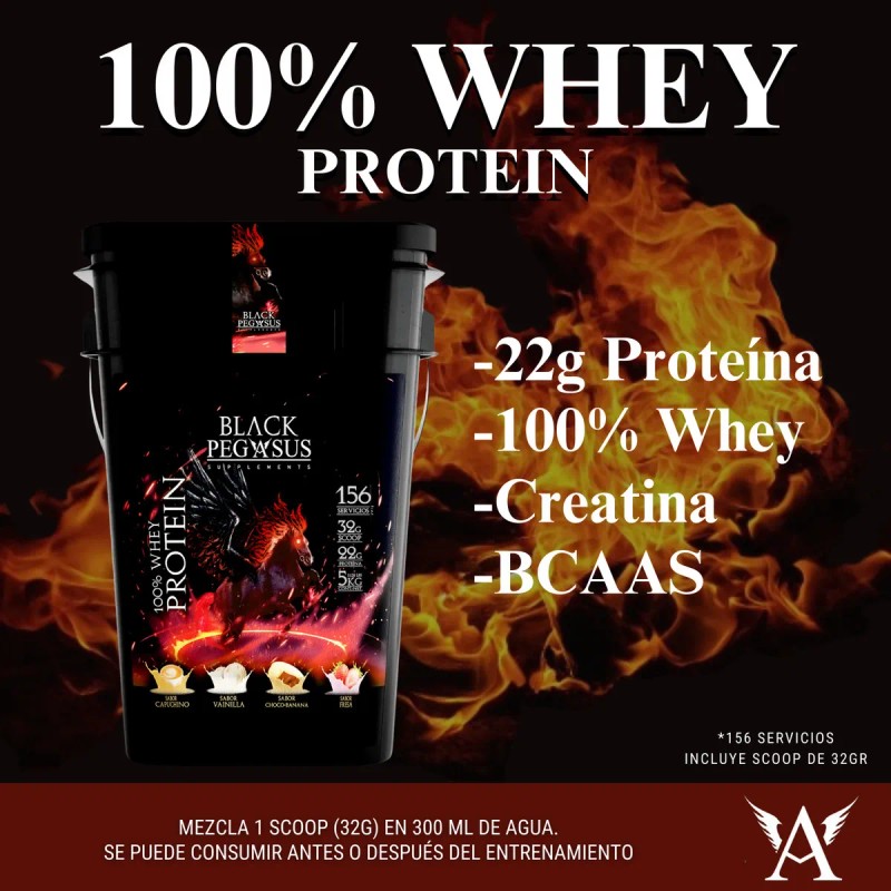 Protena 100 Whey Black Pegasus 5 Kg Adicionada Con Creatina
