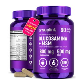 Glucosamina Sulfato 800 mg con MSM  Suplemento Vegano en Cpsulas  Apoyo para Articulaciones, Cuidado de Rodillas y Movilidad  Sin Gluten, Sin OGM  90 