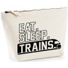 Hippowarehouse Eat Sleep Trains printed make up cosmetic wash bag