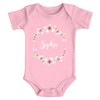 SpecialMe® Baby Bodysuit with Name Flower Wreath Flowers Gift for