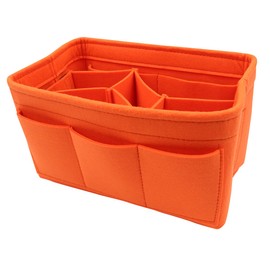 Tiardey Handbag Organiser, Felt Bag Organizer Purse Organiser Bag in Bag Handbag Liner Tote Organiser Bag Pouch - Orange