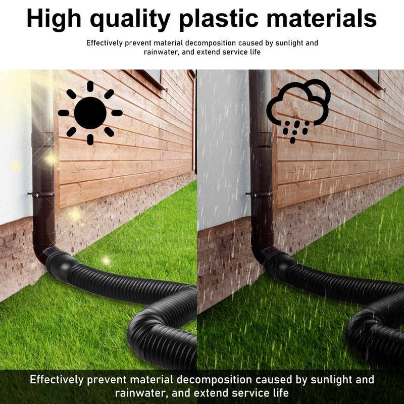Behogan Stretchy Rain Gutter Downpipe Drain Flexible Downpipe Extension Set