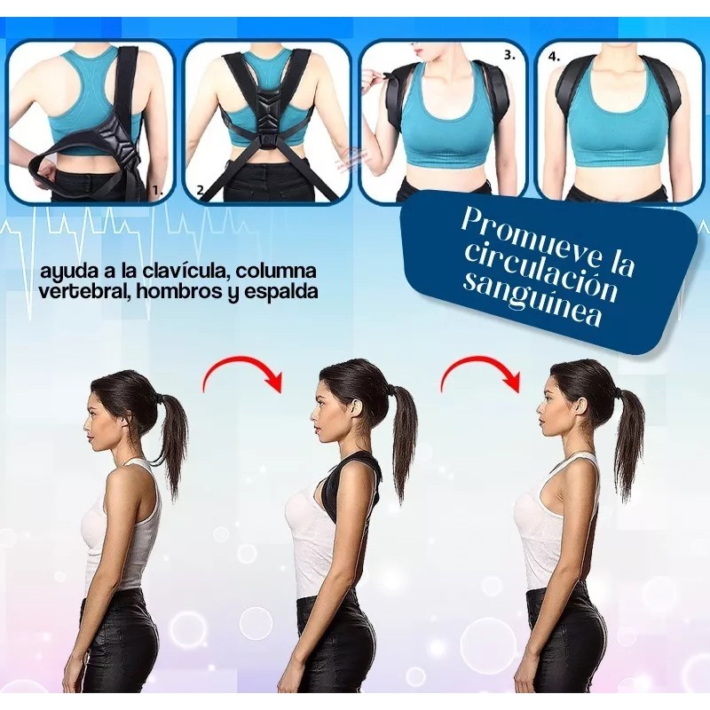 J.H. Company Corrector De Postura Espalda Soporte Ajustable Jb-7021