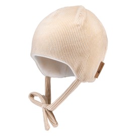 Sterntaler Beanie in Corduroy Look Unisex - Baby and Children's Hat Lined with Cotton Fleece, natural