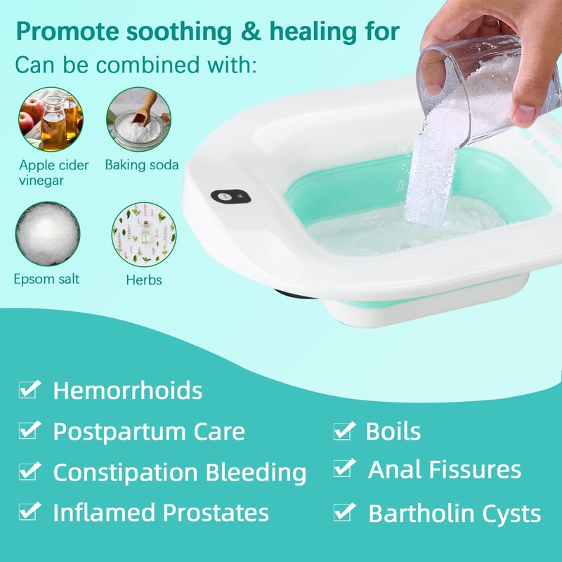 IRWPITW Sitz Bath, Electric Sitz Bath for Toilet Seat Hemorrhoids