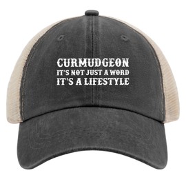 BEIXBE Curmudgeon Its Not Just A Word Its A Lifestyle Hat Trucker Hat Women Trendy Mesh Cap for Fall Black