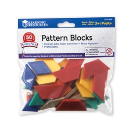 Learning Resources Pattern Blocks Smart Pack, Developmental Toy, Shapes, Patterns, 50 Pieces