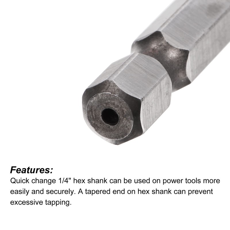 sourcing map Combination Drill and Tap Bit, 1/4" Hex Shank