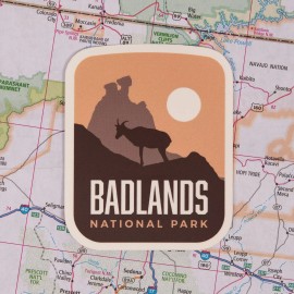 Vagabond Heart Souvenirs Badlands Weatherproof Vinyl Travel Sticker - Gift or Souvenir