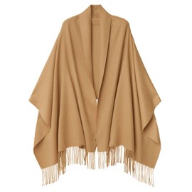 CLELLA Women's Cashmere Scarf with Tassels Soft Large Blanket Scarf Reusable, brown
