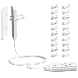 HICITY Slim Outlet Concealer, Slim Wall Plug Power Strip with Pull Tab, Cord Concealment Kit, 3-Foot Flat Extension Cord with Multiple Receptacles for Homes, Offices and Tight Spaces
