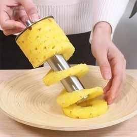 Stainless Steel Pineapple Cutter Pineapple Peeler Pineapple Corer Tool with Thicker Blade for Corer Fruit Cutter Kitchen Home Black