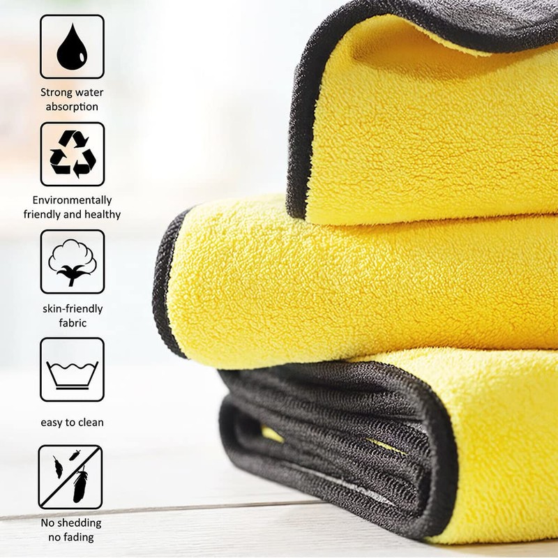 6PCS 800GSM Microfibre Car Drying Towel Cleaning Cloth Microfiber Glass